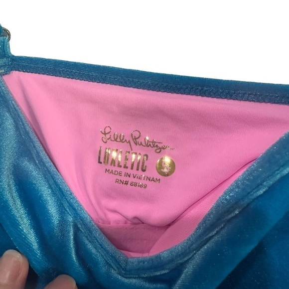 NWT 2 pc Set Lilly Pulitzer Teal Cassis Luxetic Tank & Hi-rise Weekender Legging - Picture 8 of 15